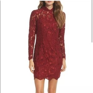 Betsey Johnson Women's Dress Red Lace Party  Size 8